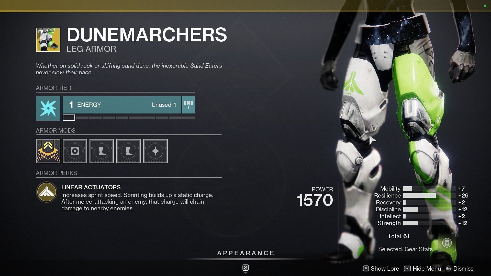 Dunemarcher this week at Xur (Image via Destiny 2)